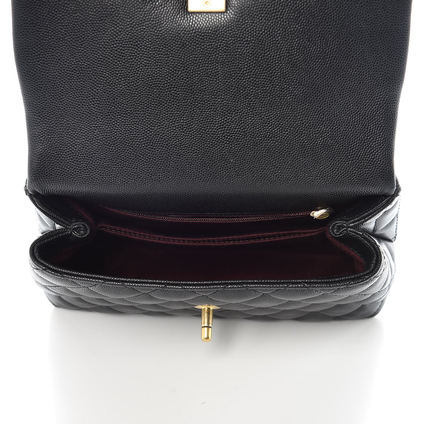 Caviar Quilted Mini Coco Handle Flap Black