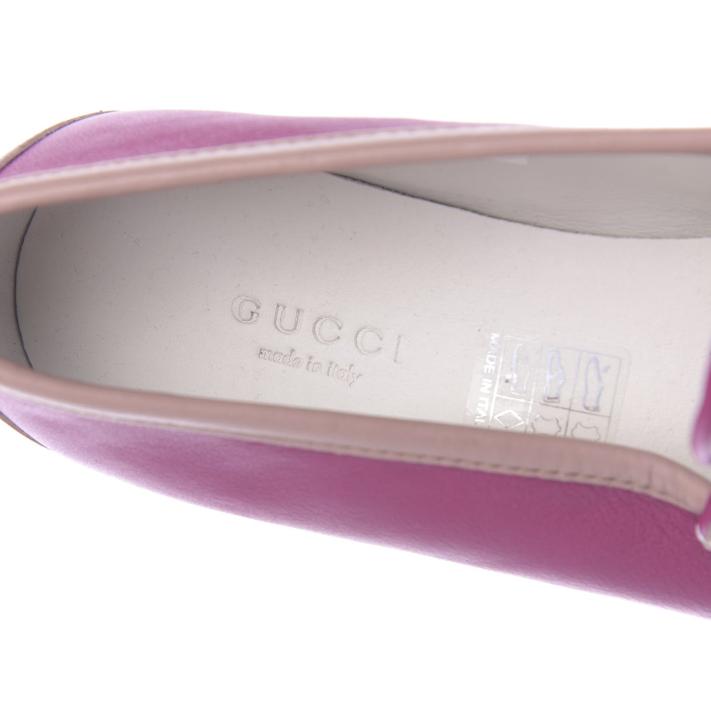 Calfskin Horsebit Multicolor Loafers 36.5 Magenta Pink White