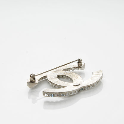 Chanel Baguette Crystal CC Brooch Silver 5 of 6