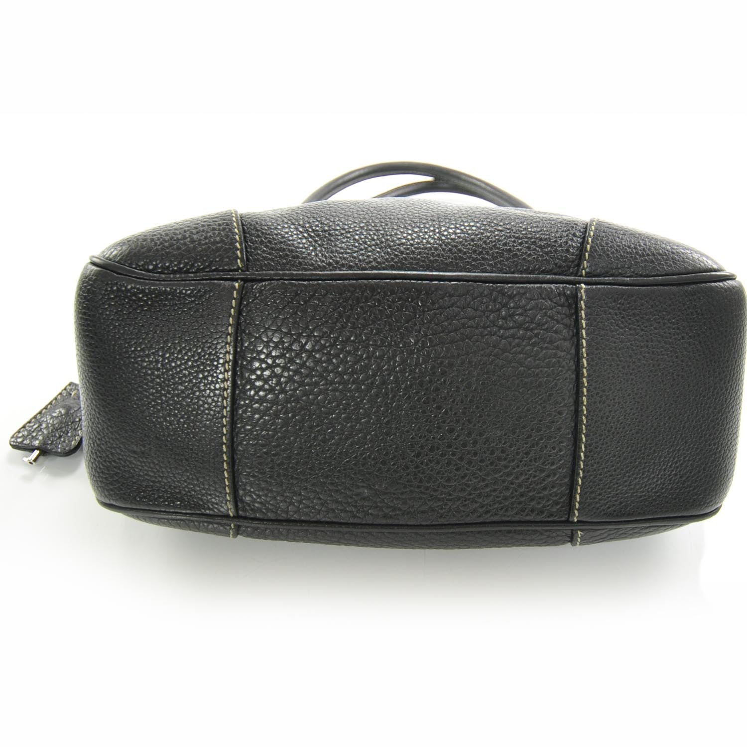 Prada Vitello Daino Foldover Pushlock Bag Black 4 of 10