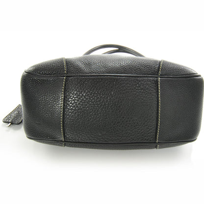 Prada Vitello Daino Foldover Pushlock Bag Black 4 of 10