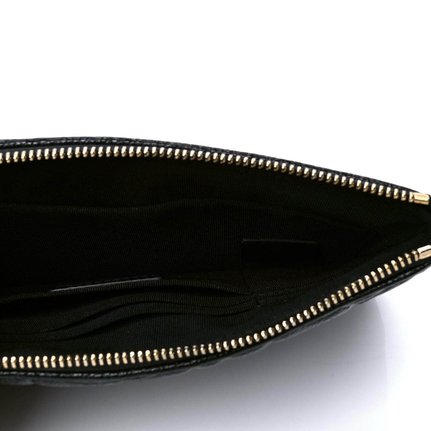 Caviar Camellia Embossed Cosmetic Pouch Black