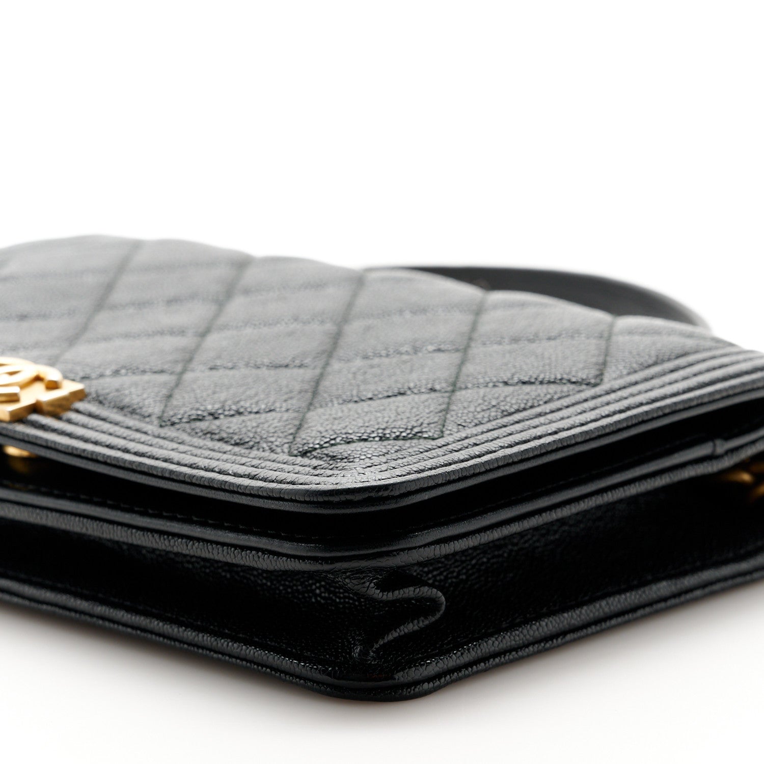 Chanel Caviar Quilted Boy Wallet On Chain WOC Black 10 of 10