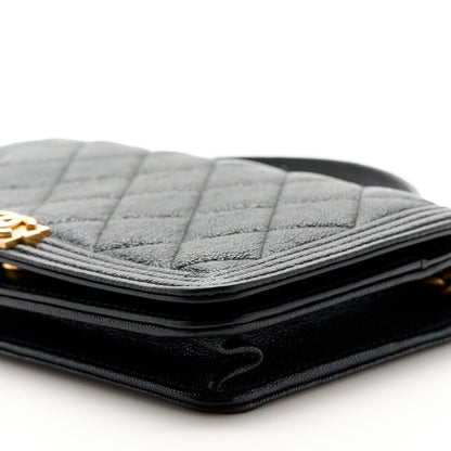 Chanel Caviar Quilted Boy Wallet On Chain WOC Black 10 of 10
