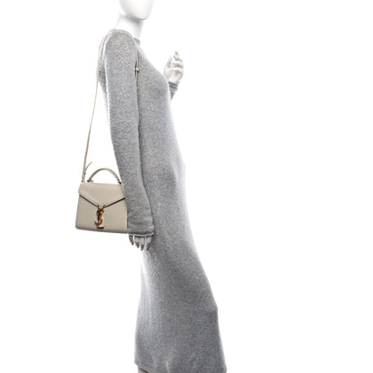 Saint Laurent Grain de Poudre Mini Classic Monogram Cassandra Top Handle Vintage White 2 of 11