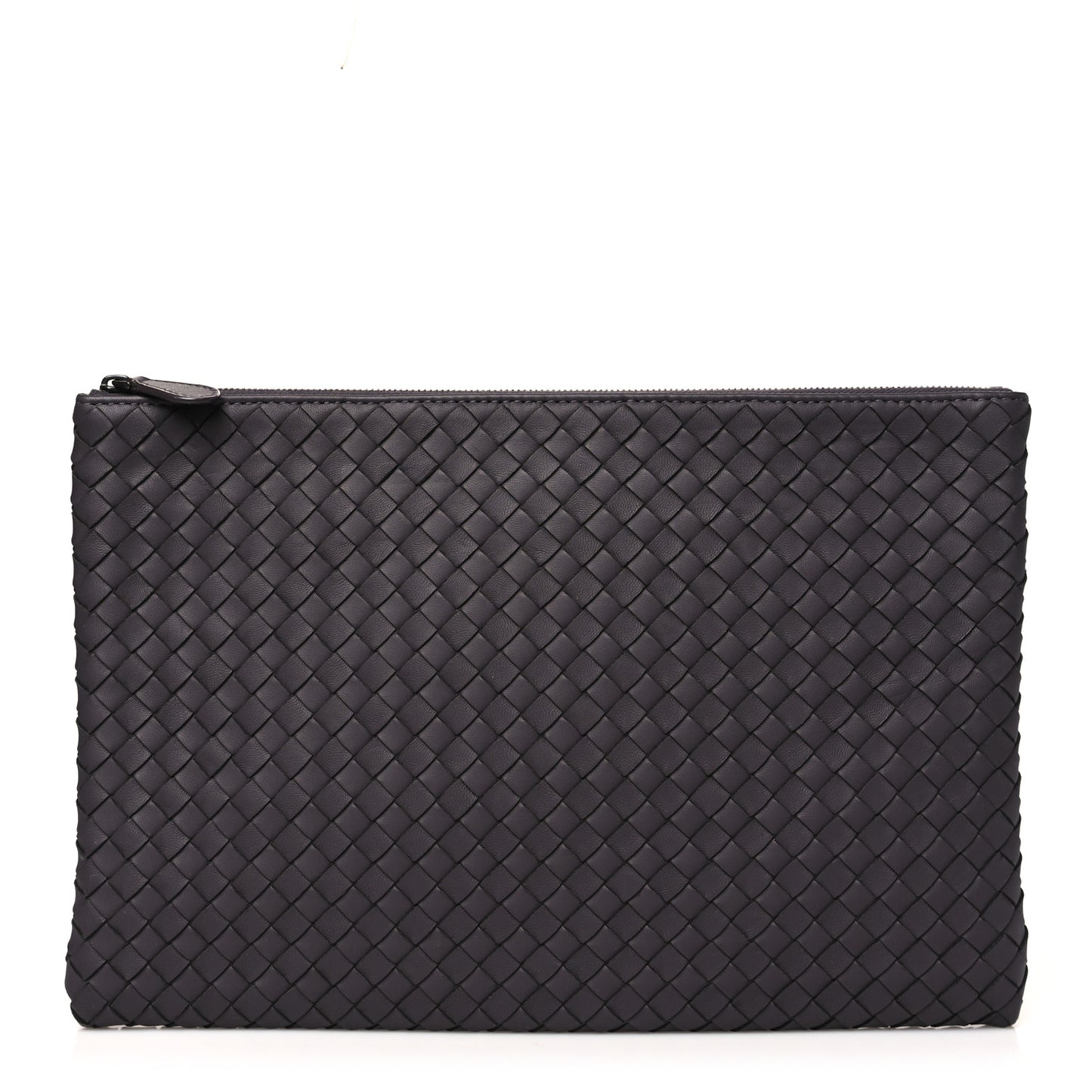 Nappa Intrecciato Large Flat Zip Biletto Pouch Quetsche