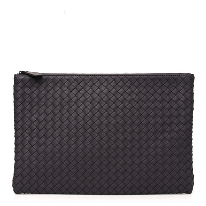 Bottega Veneta Nappa Intrecciato Large Flat Zip Biletto Pouch Quetsche 1 of 8