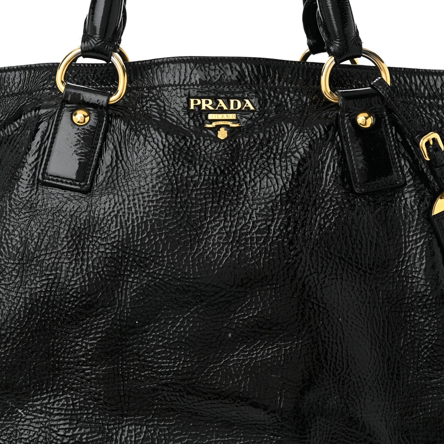 Prada Vernice Naplak Tote Black 8 of 10