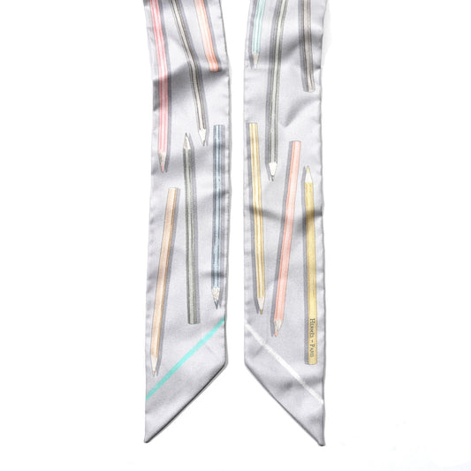 Silk A Vos Crayons Twilly Gris Perle Jaune Pale