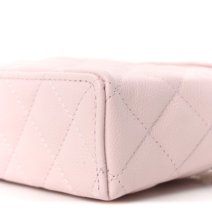 Chanel Caviar Quilted Top Handle Slim Vanity With Chain Light Pink 11 of 11