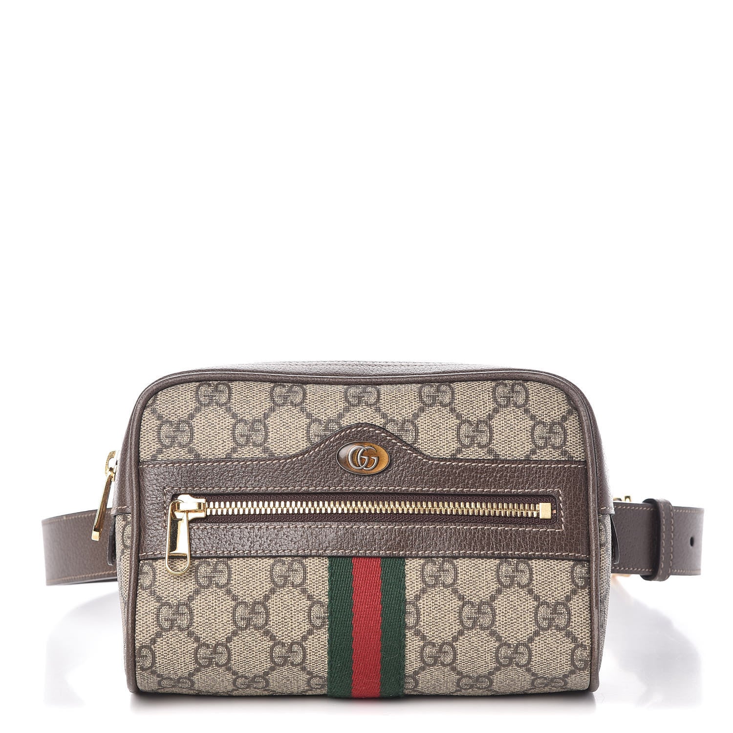 Gucci GG Supreme Monogram Web Small Ophidia Belt Bag 75 30 Dark Brown 1 of 11