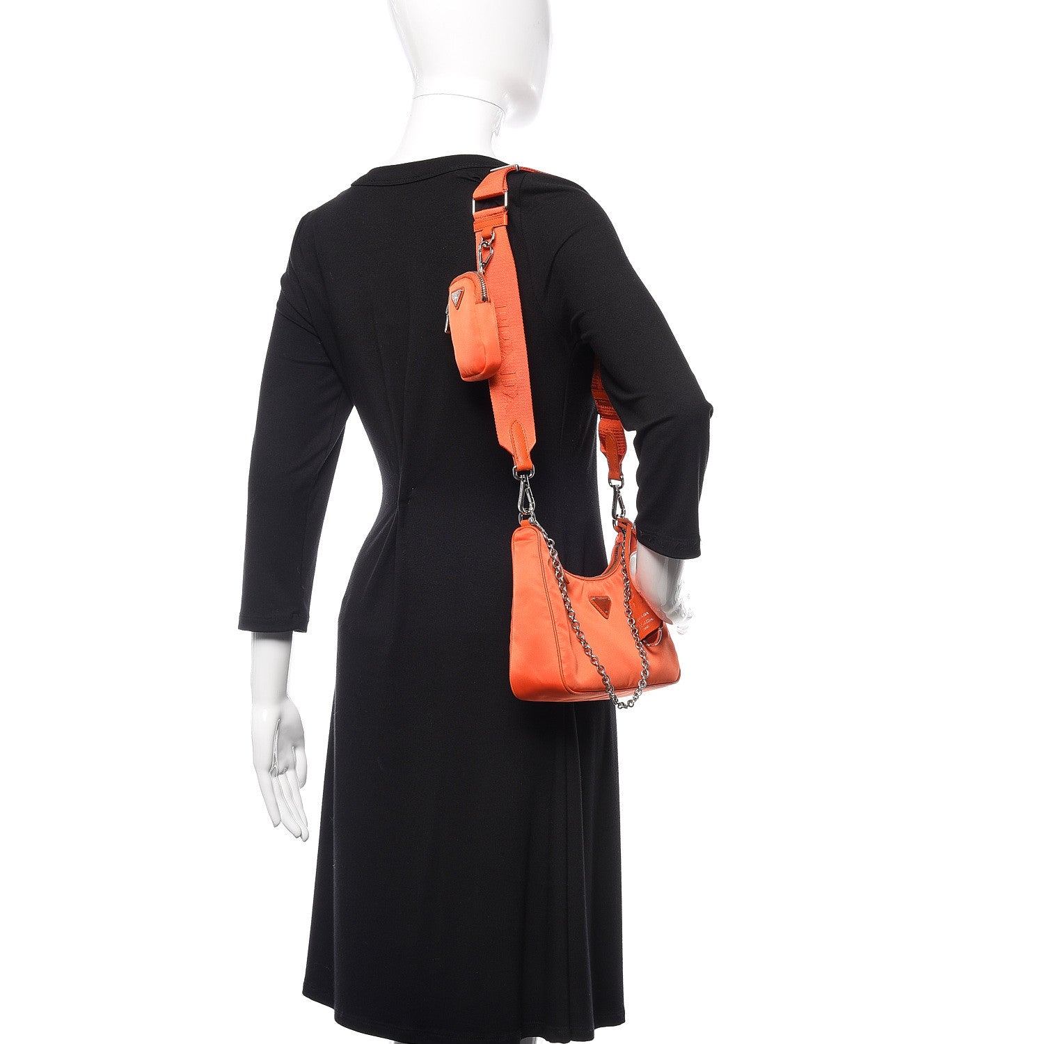 Prada Re-Nylon Saffiano Re-Edition 2005 Shoulder Bag Arancio 3 of 10