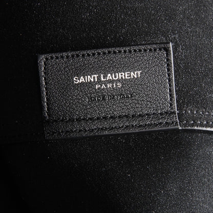 Saint Laurent Calfskin Large Fringe Shopping Tote Black 7 of 8