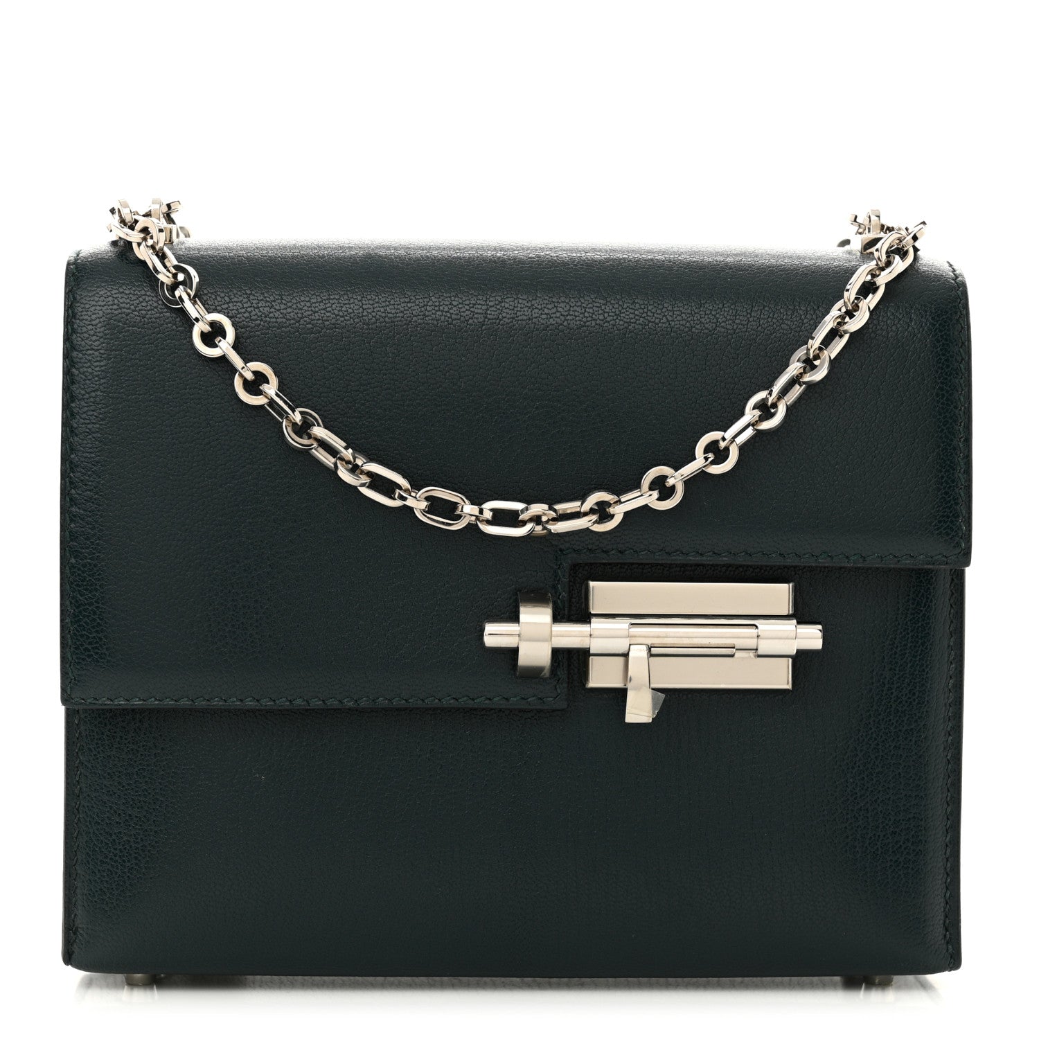 Hermes Chevre Chamkila Mini Verrou Chaine Bag Vert Bosphore 1 of 11
