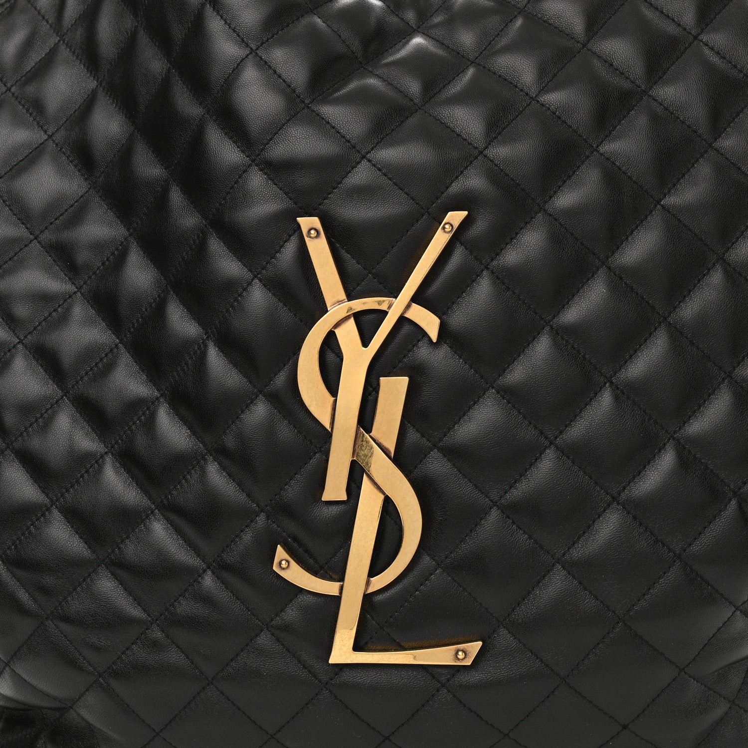 Saint Laurent Lambskin Quilted Maxi Icare Shopping Tote Black 9 of 11