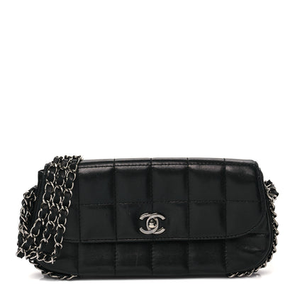 Chanel Lambskin Chocolate Bar Quilted Lambskin 3 Chain Flap Black 1 of 9