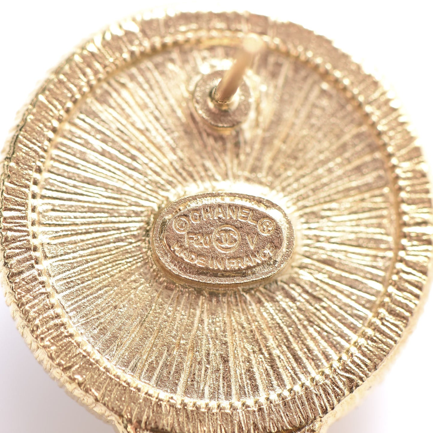 Pearl CC Tags Drop Earrings Gold