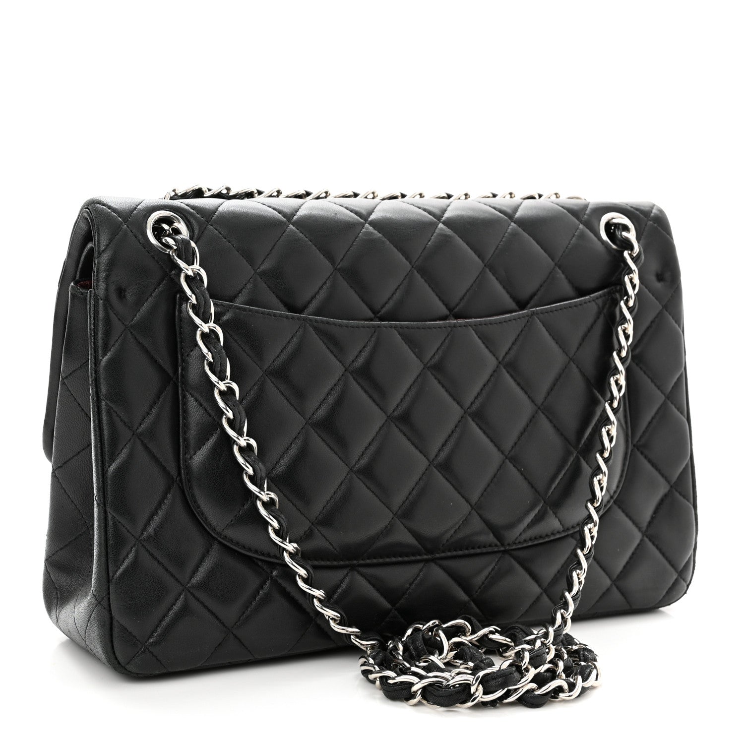 Chanel Lambskin Quilted Jumbo Double Flap Black 3 of 14