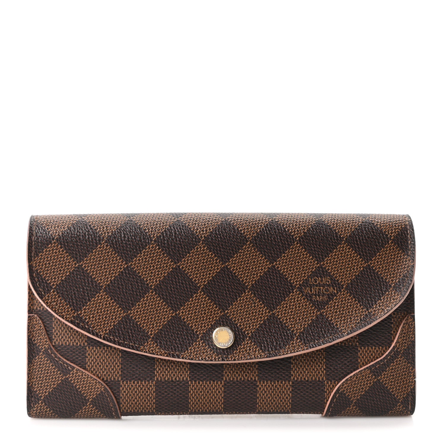 Louis Vuitton Damier Ebene Caissa Wallet Rose Ballerine 1 of 10