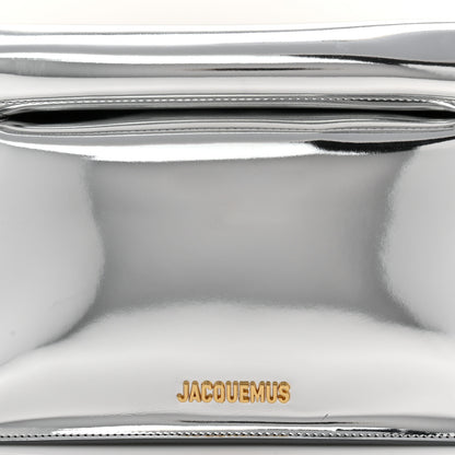 Jacquemus Metallic Patent Calfskin La Pochette Rond Carre Silver 7 of 9