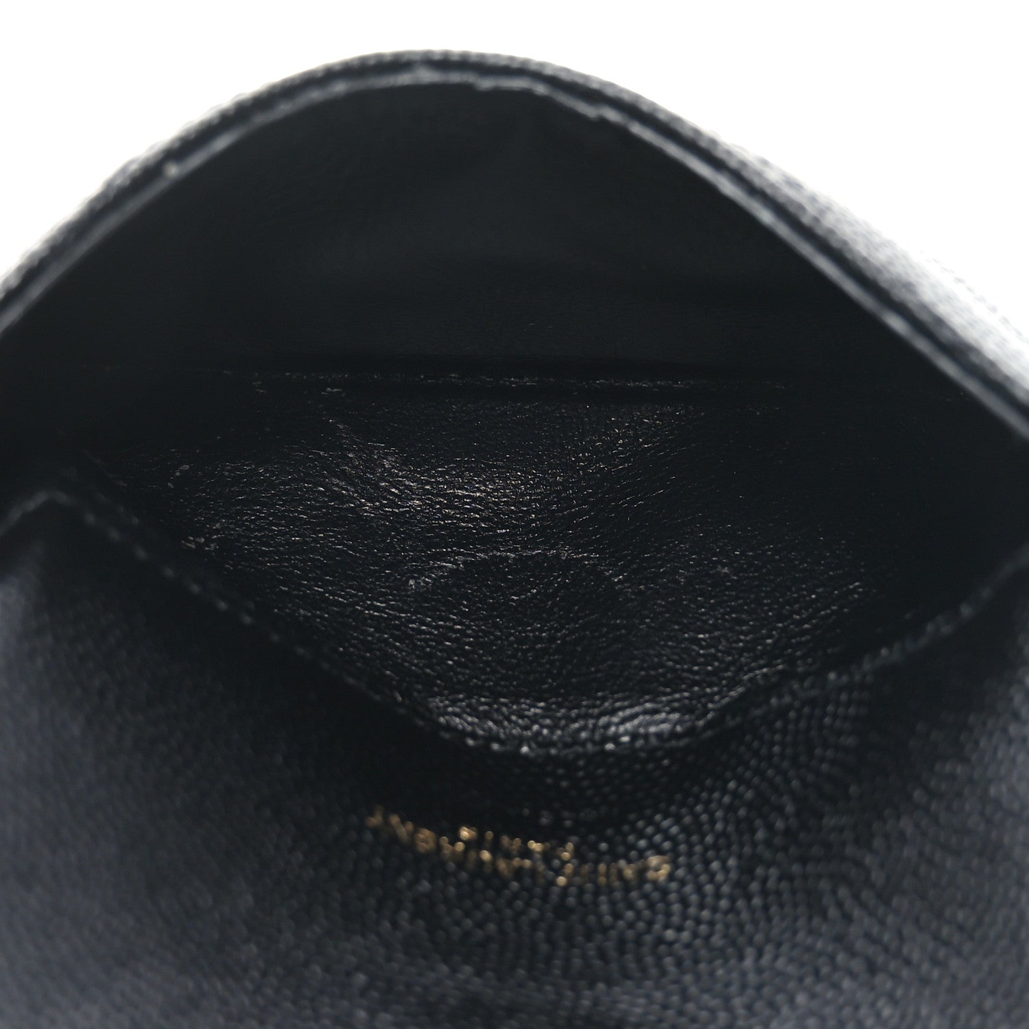Saint Laurent Grain De Poudre Matelasse Chevron Monogram Compact Wallet Black 5 of 6