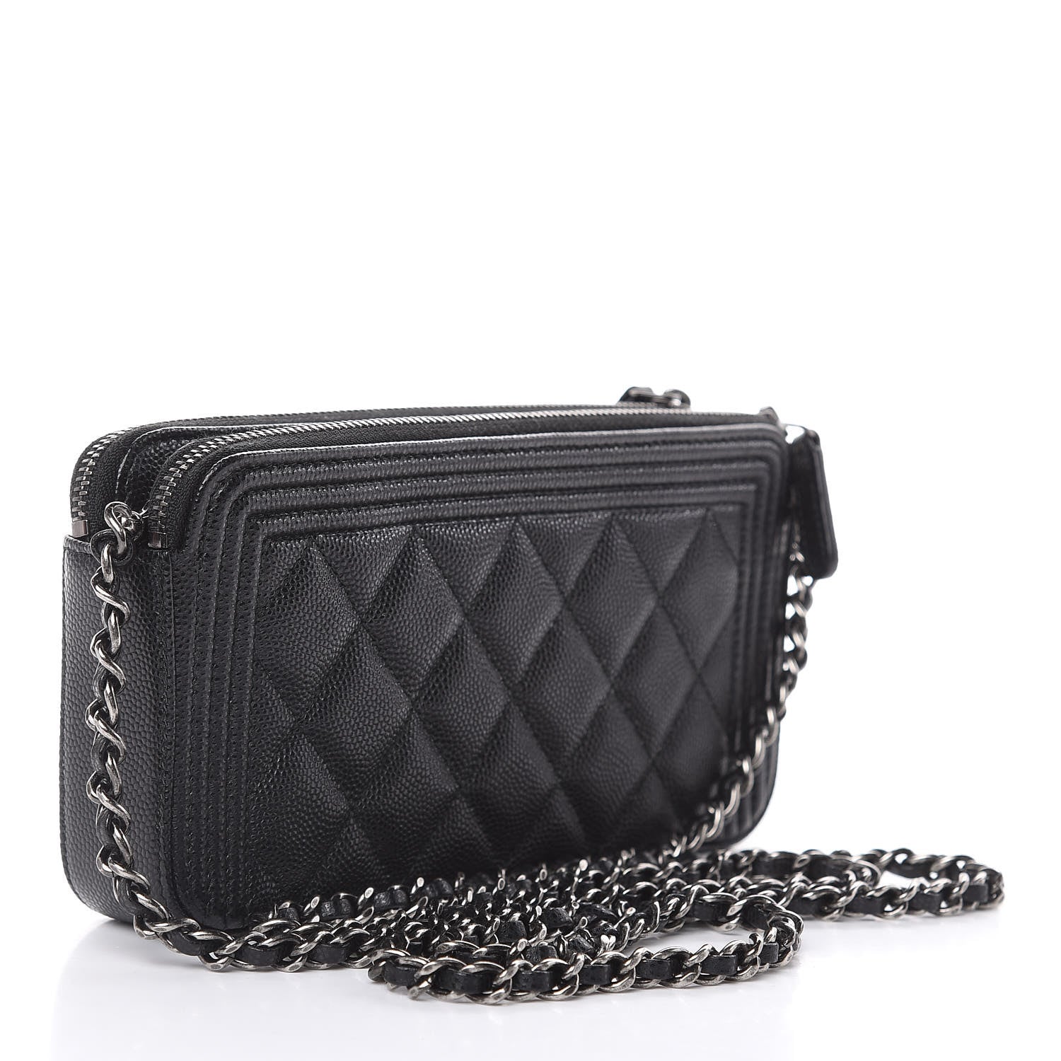 Chanel Caviar Quilted Small Boy Clutch With Chain Black 3 of 11