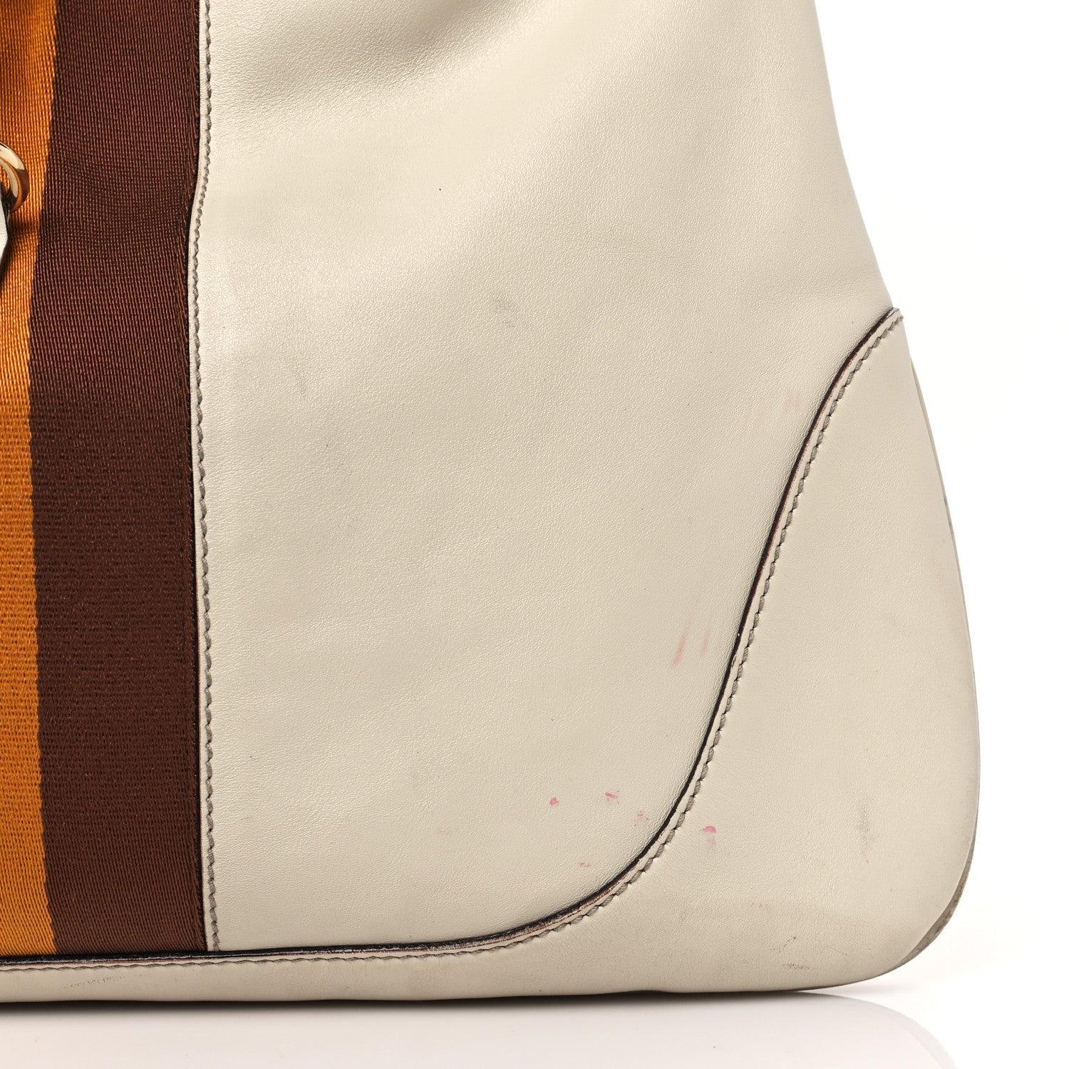 Gucci Calfskin Web Large Jackie O Bouvier Hobo White 10 of 13