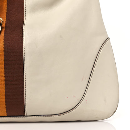 Gucci Calfskin Web Large Jackie O Bouvier Hobo White 10 of 13