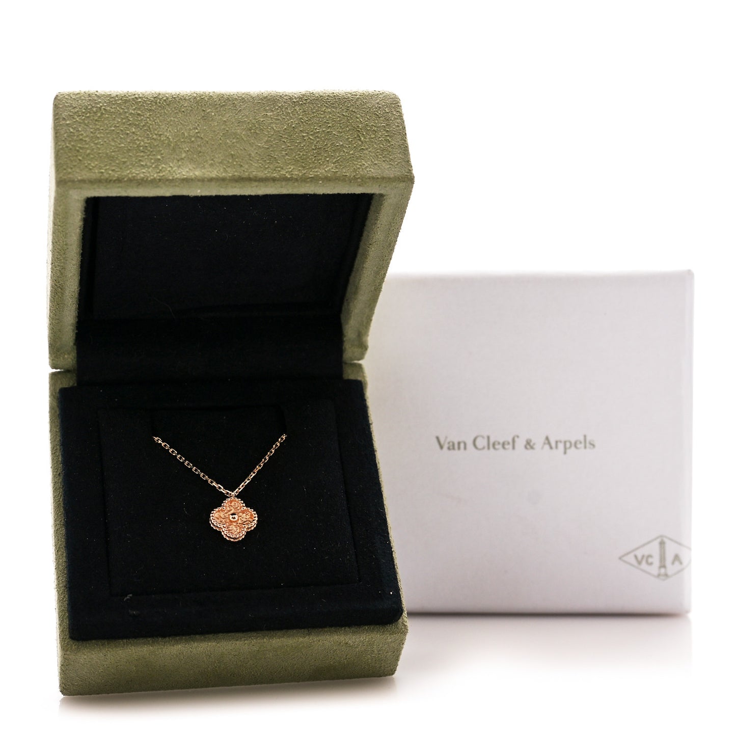 18K Rose Gold Sweet Alhambra Pendant Necklace