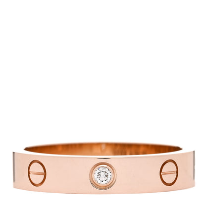 Cartier 18K Pink Gold Diamond 4mm LOVE Wedding Band Ring 55 7.25 1 of 5