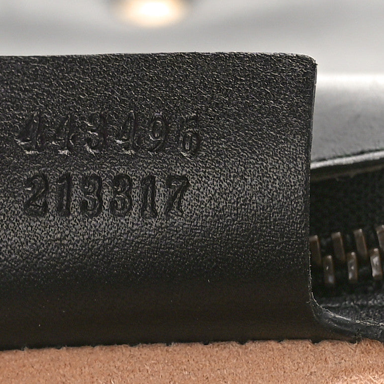 Calfskin Matelasse Medium GG Marmont Shoulder Bag Black