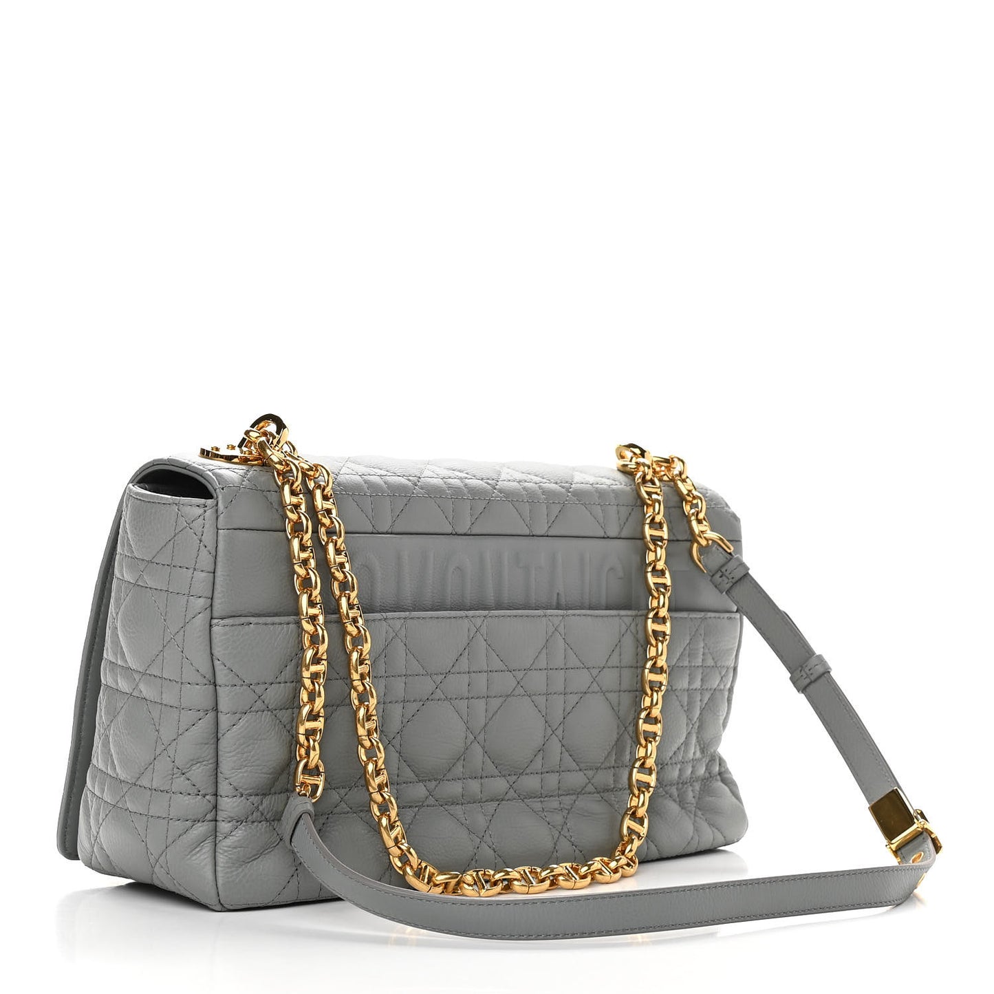 Lambskin Cannage Large Caro Bag Grey