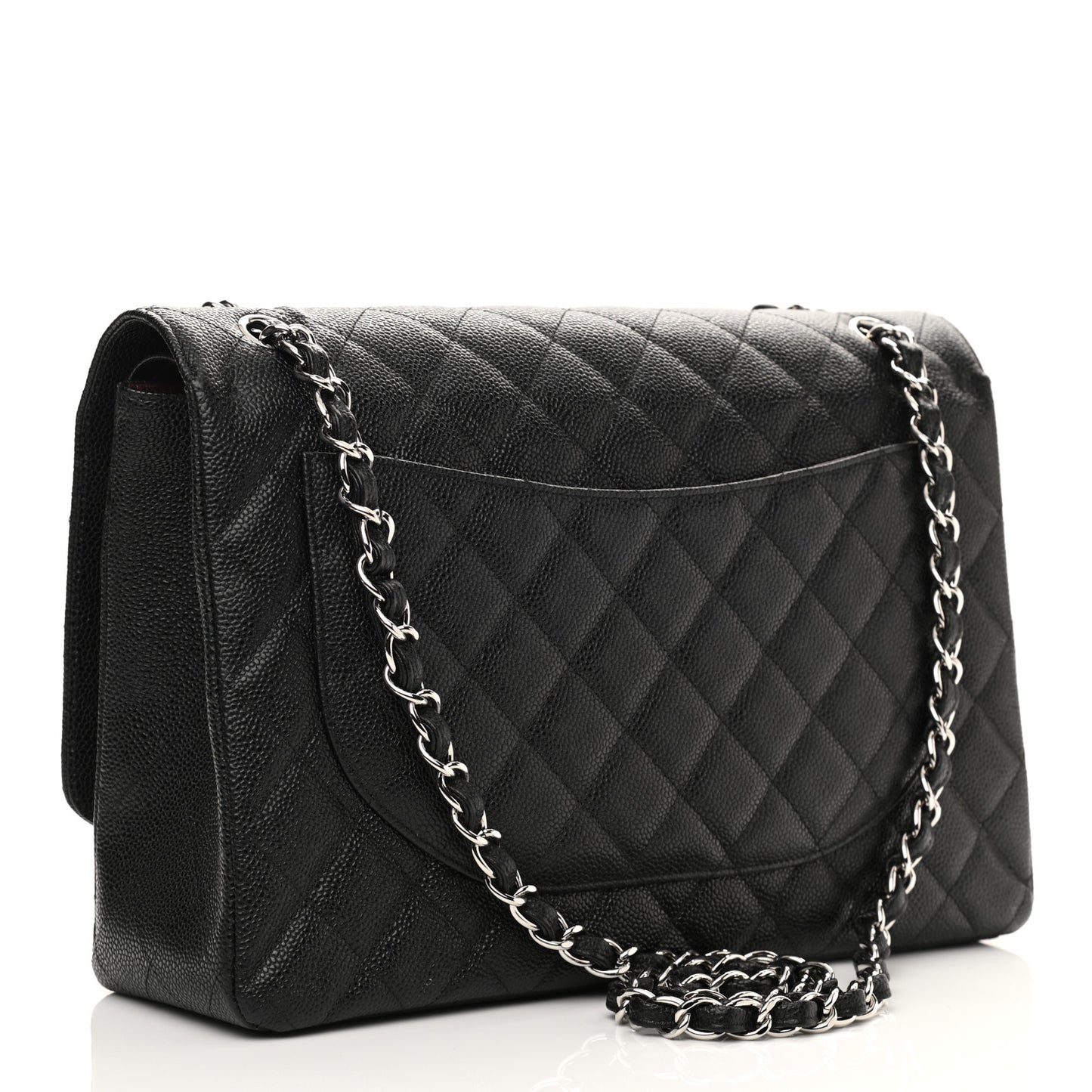 Caviar Quilted Maxi Double Flap Black