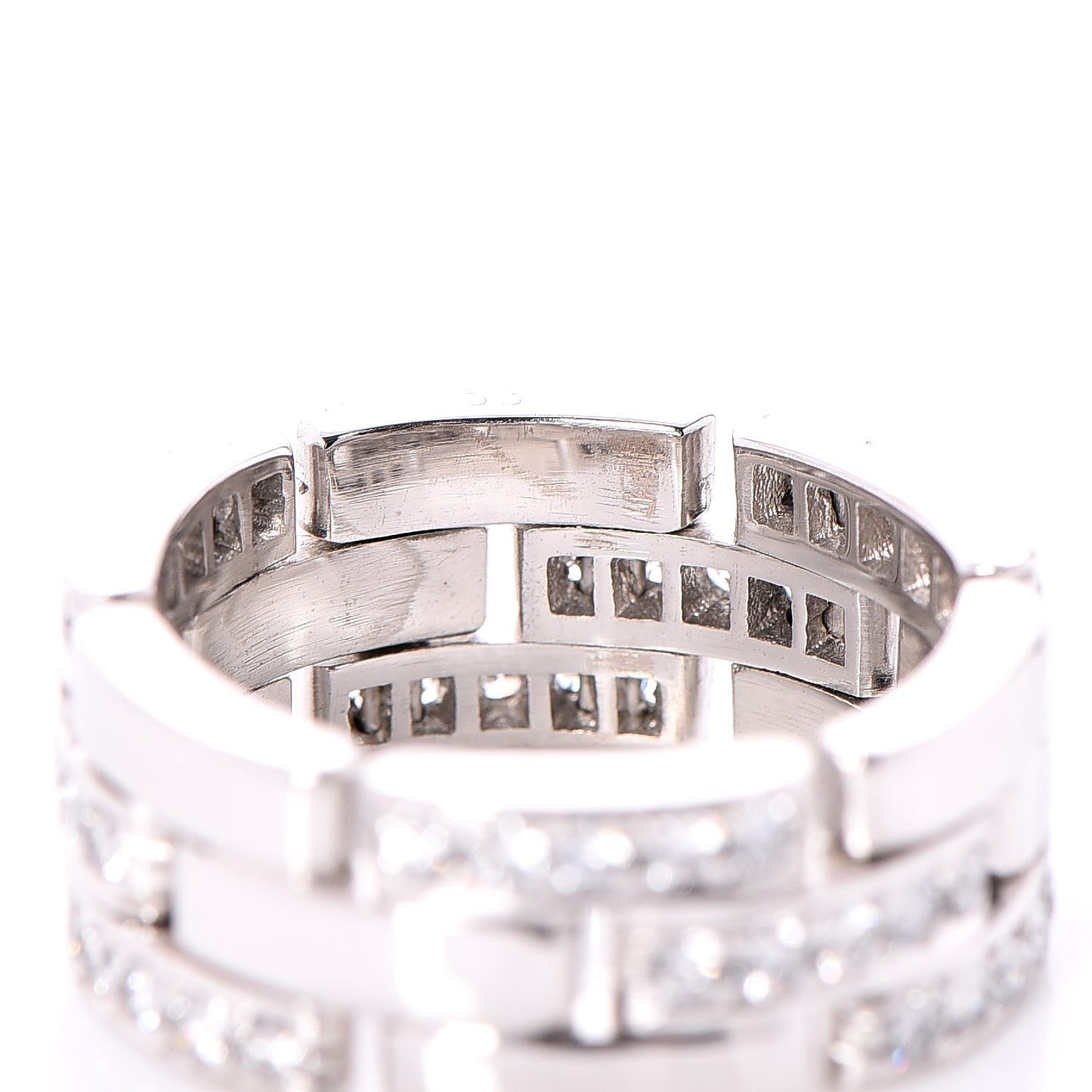 18K White Gold Diamond Maillon Panthere Ring 53 6.25