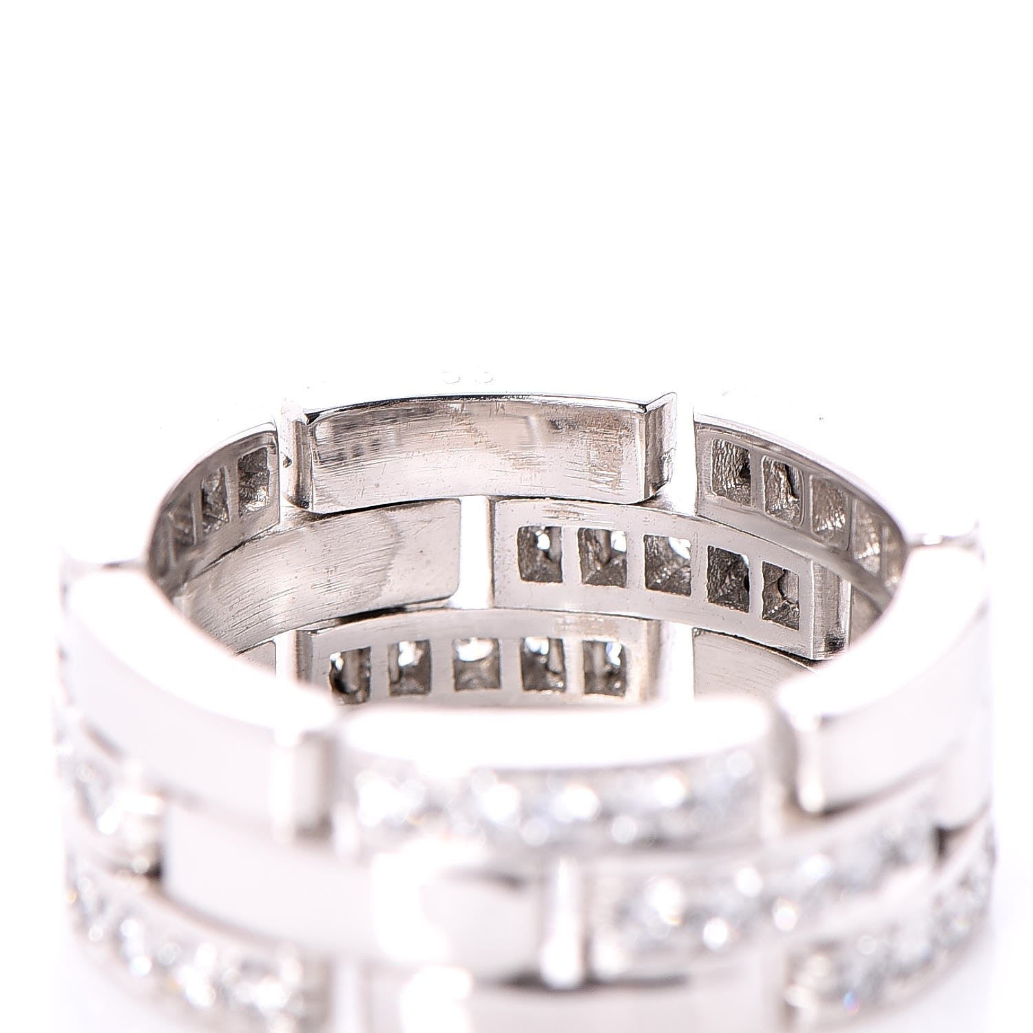 Cartier 18K White Gold Diamond Maillon Panthere Ring 53 6.25 4 of 5