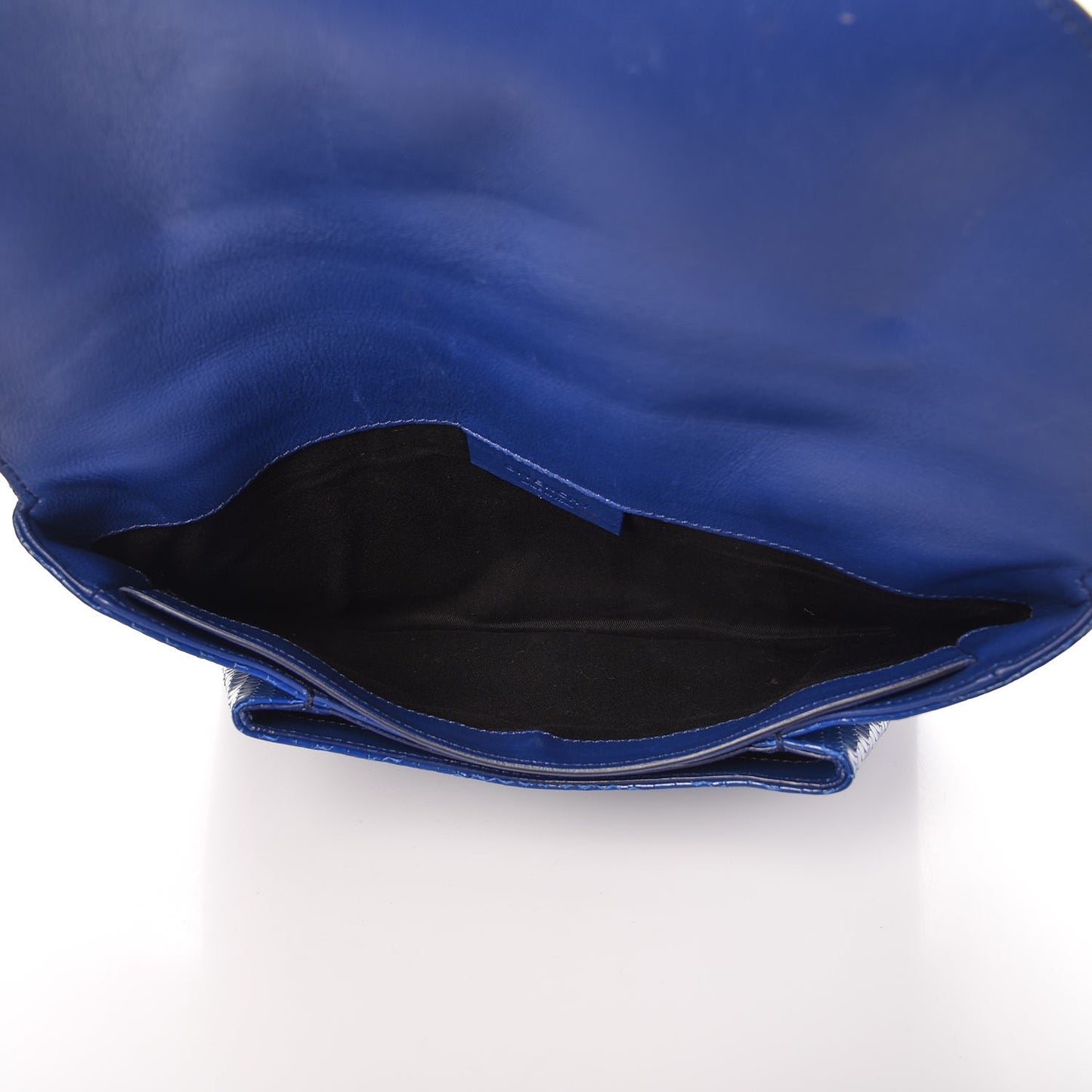 Calfskin Dot Embossed Antigona Envelope Clutch Blue