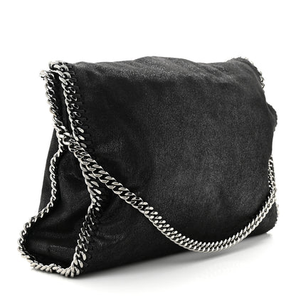 Stella McCartney Metallic Shaggy Deer Falabella Fold Over Tote Black 3 of 11
