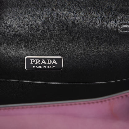 Prada Metallic Vitello Saffiano Cahier Bag Ferro Black 7 of 7