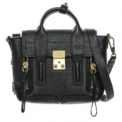 3.1 Phillip Lim 3.1 Textured Calfskin Mini Pashli Satchel Black 1 of 7