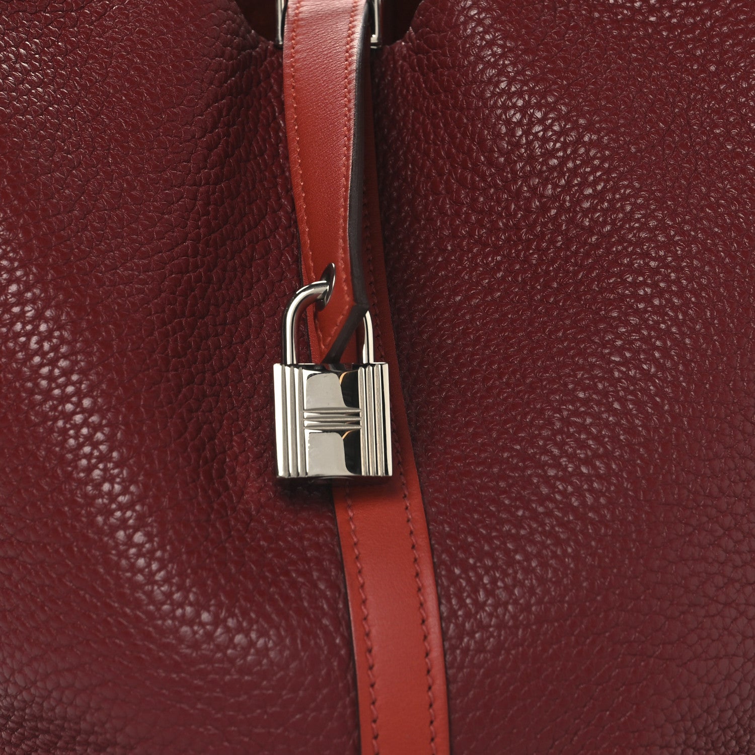 Hermes Taurillon Clemence Swift Picotin Lock 22 MM Rouge H Brique 8 of 12