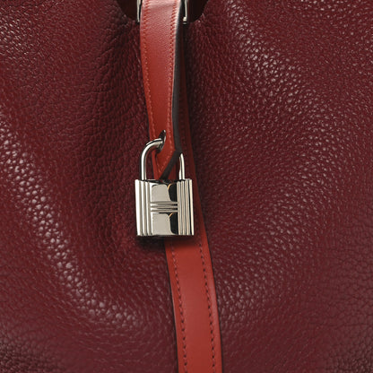 Hermes Taurillon Clemence Swift Picotin Lock 22 MM Rouge H Brique 8 of 12
