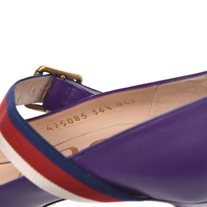 Gucci Malaga Kid Sylvie High Heel Pumps 36.5 Shine Purple 9 of 9