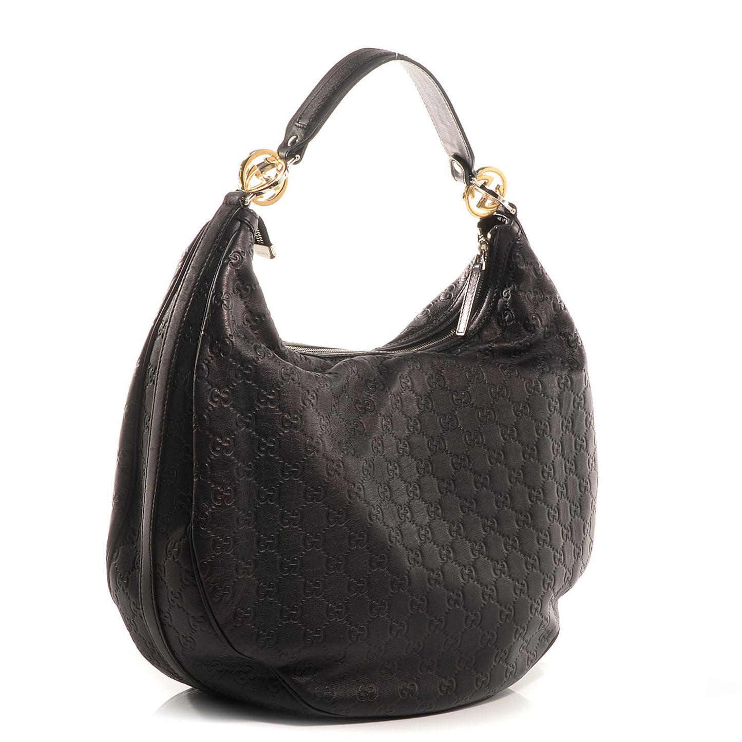 Guccissima GG Twins Large Hobo Black