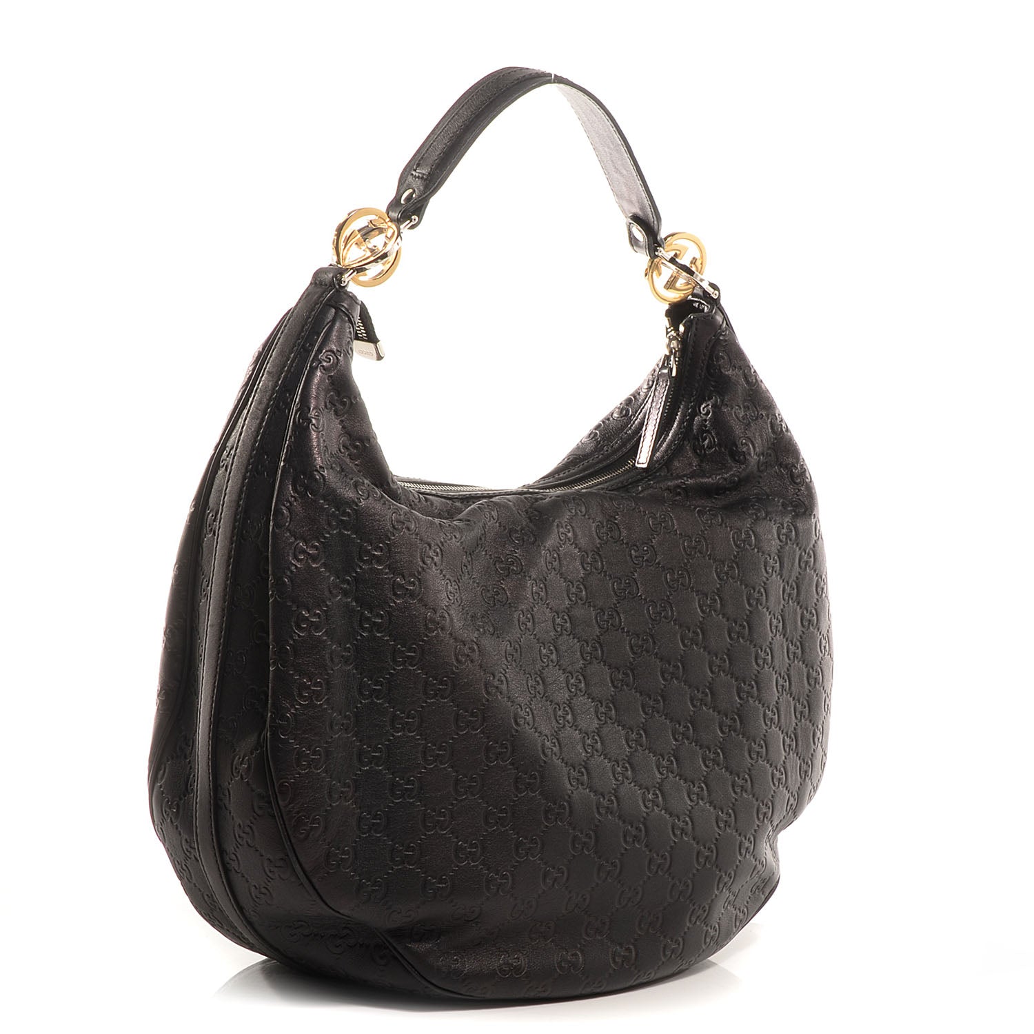 Gucci Guccissima GG Twins Large Hobo Black 3 of 7