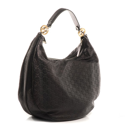 Gucci Guccissima GG Twins Large Hobo Black 3 of 7