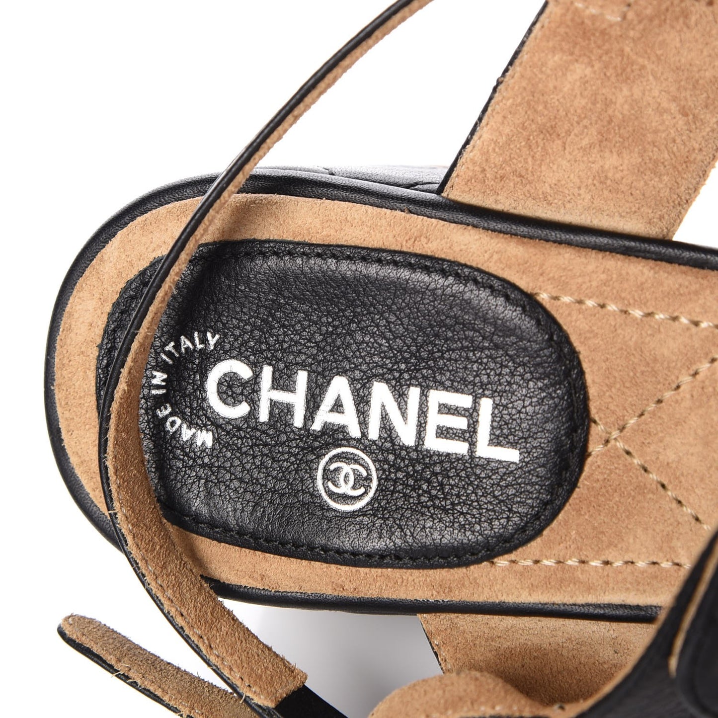 Lambskin Quilted CC Turnlock Sandals 37 Black
