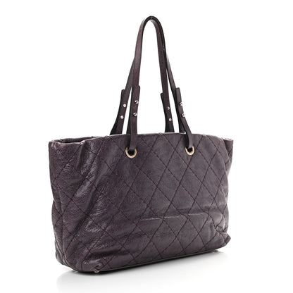 Chanel Glazed Calfskin Large On The Road Tote Purple 3 of 13