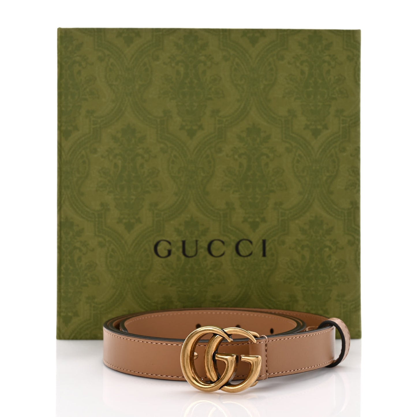 Moon Calfskin Double G 20mm Belt 85 34 Natural Tan