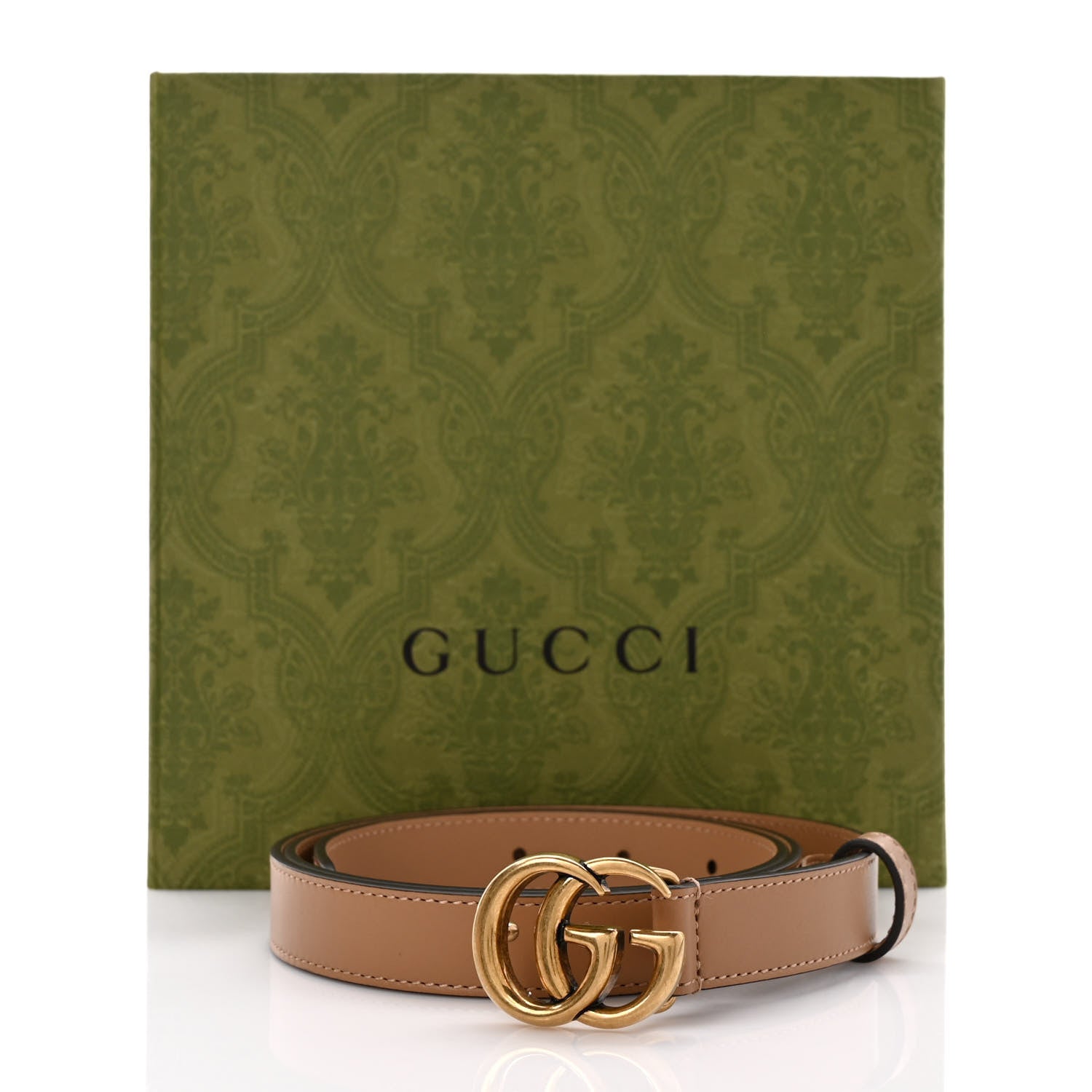 Gucci Moon Calfskin Double G 20mm Belt 85 34 Natural Tan 5 of 5