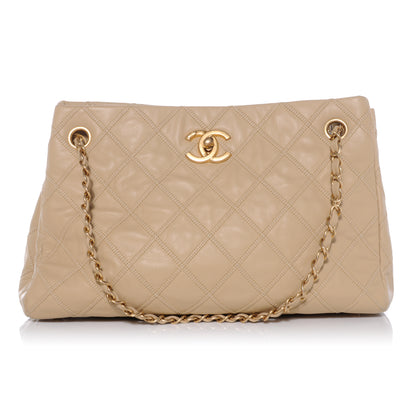 Chanel Calfskin Stitched Thin City Accordion Tote Beige 1 of 9